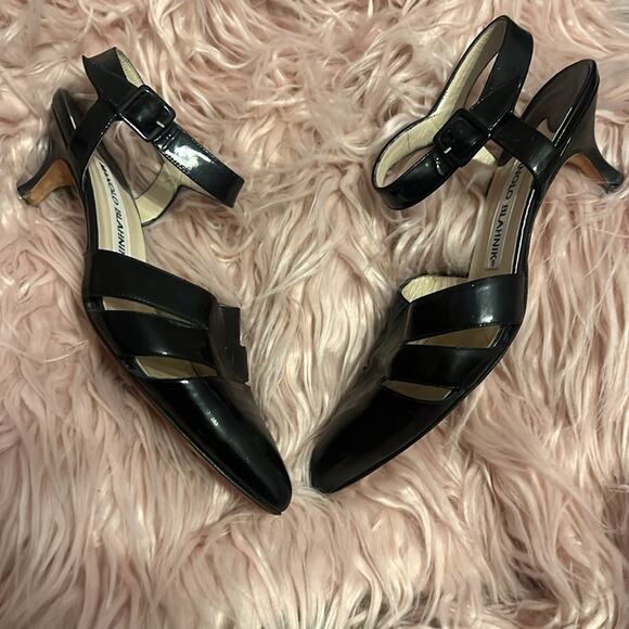 🎉 Manolo Blahnik classy black low heeled pointed shoes! Sz 36 - Picture 3 of 7